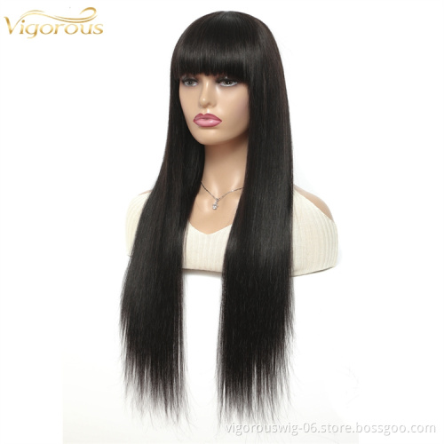 Vigorous cheap vendors 1b color bone straight bob full mink 100% brazilian hair non lace front human hair glueless wigs